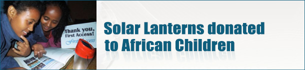 Solar Lanterns donated to African Children